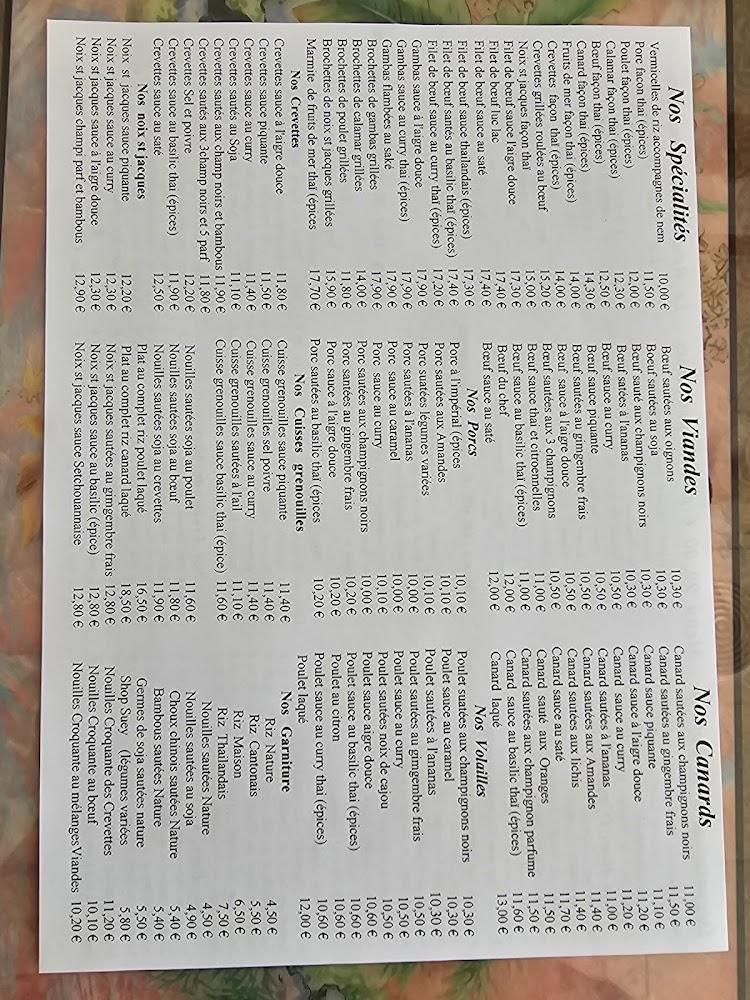 Restaurant La Baie d'Halong - Menu Image 1