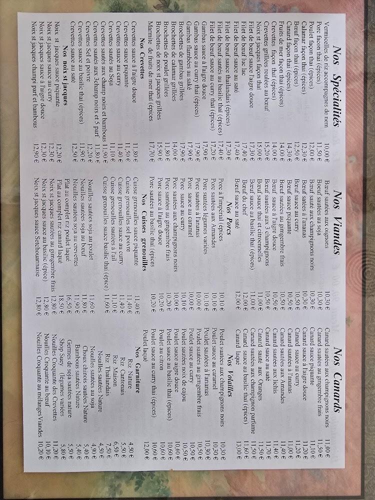 Restaurant La Baie d'Halong - Menu Image 2